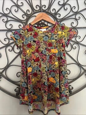 LuLaRoe Kids Multicolor Paisley & Floral Short-Sleeve Dress